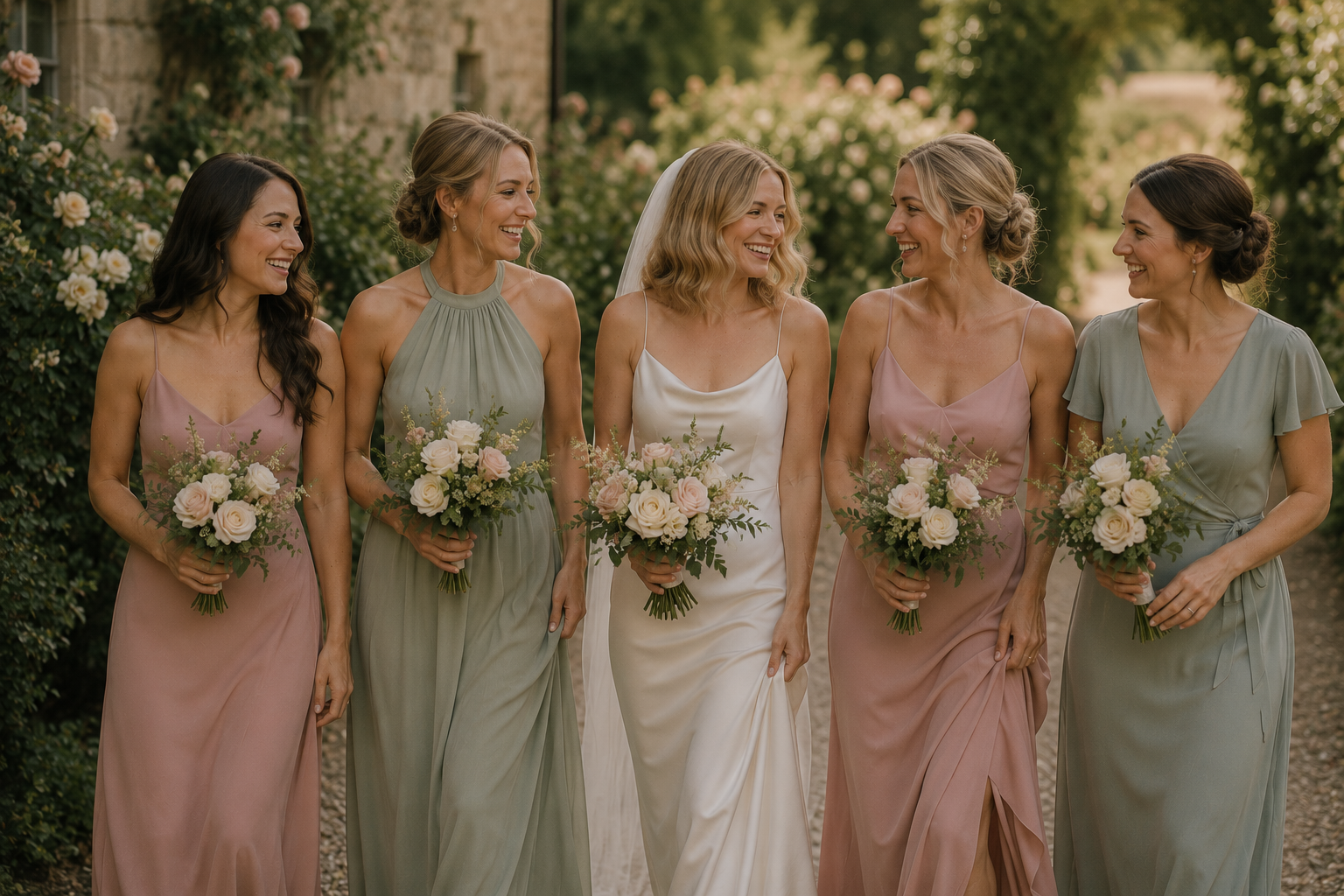 The bridesmaids looked incredible