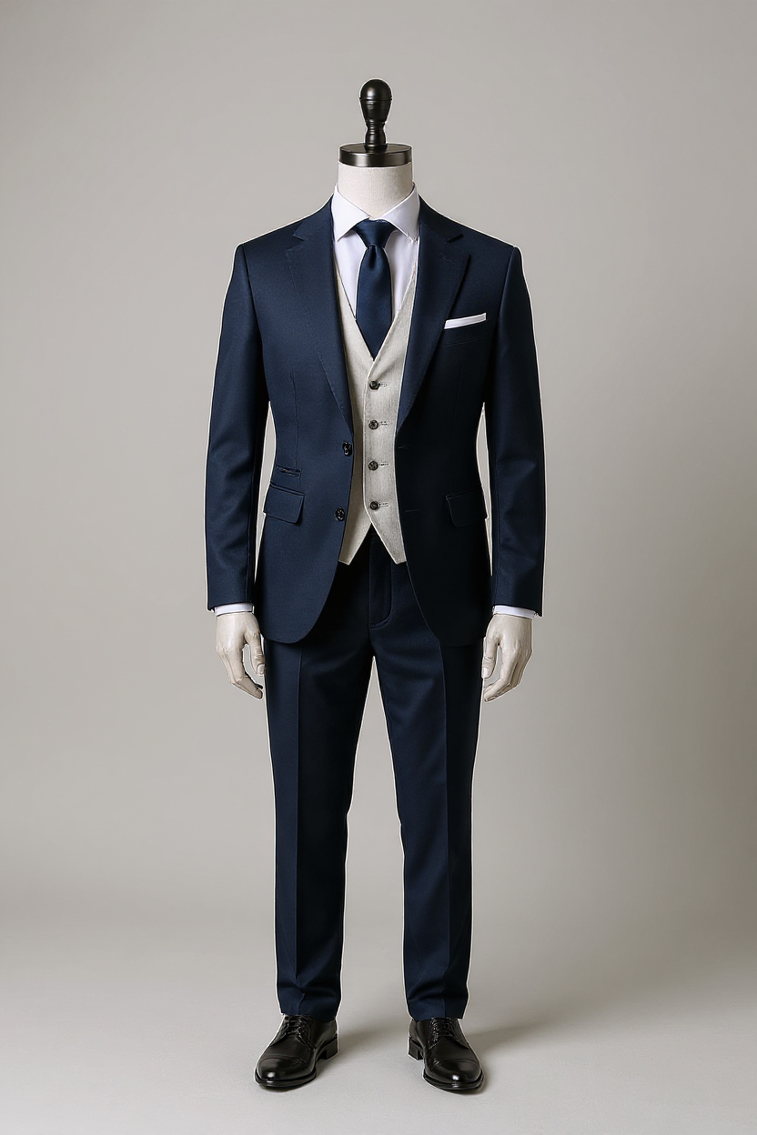 Midnight-blue three-piece