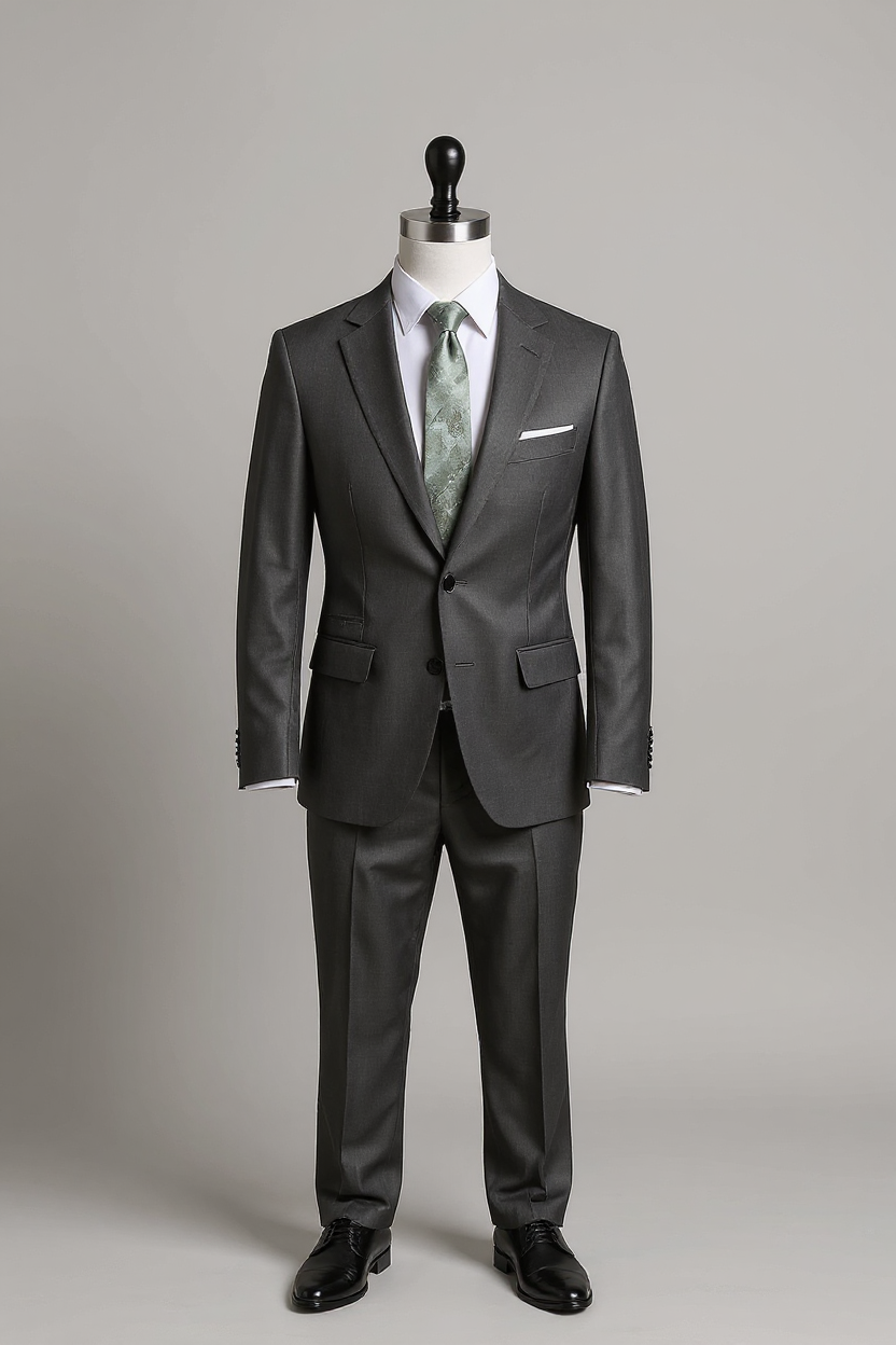 Groomsmen — matching charcoal